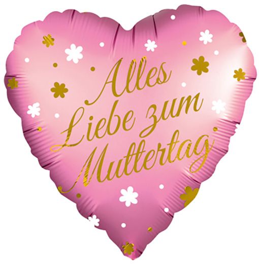 Folienballon - Muttertag - Alles Liebe zum Muttertag - Herz - Pink/Gold - 45cm