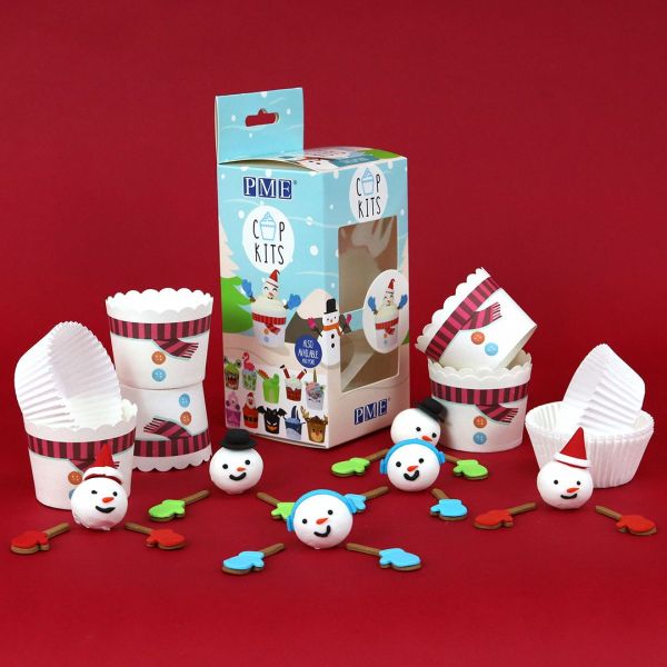 PME - Cupcake/Muffin Förmchen - Snowman/Schneemann- Set - 6 Stück