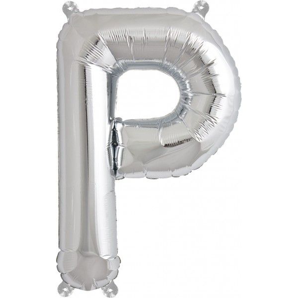 Folienballon - "P" - Silber - 86cm