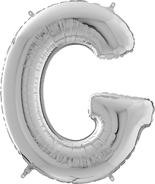 Folienballon - "G" - Silber - 66cm