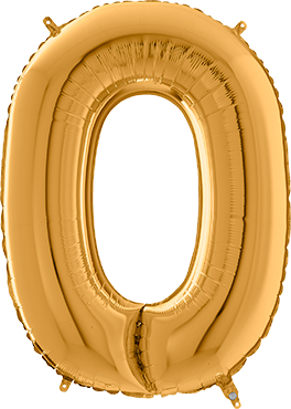 Folienballon - O - Gold - 66cm