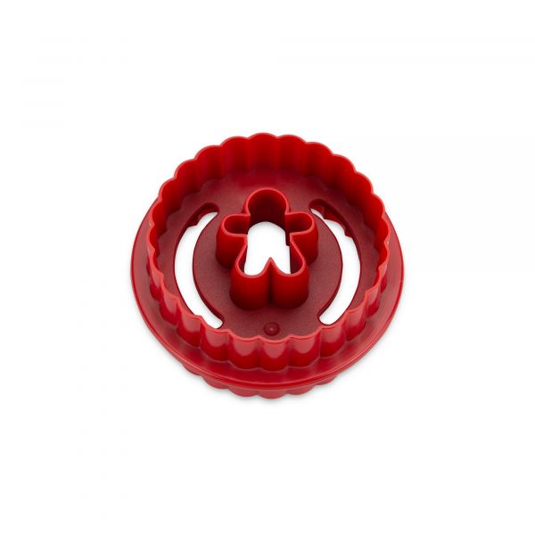 Linzer-Weihnachtsausstecher - Lebkuchenmann - gewellt- doppelseitig - ø 5.5 cm / H 3 cm