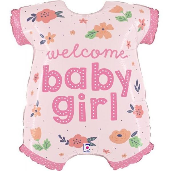 Folienballon - Baby Body - welcome baby girl - 79cm