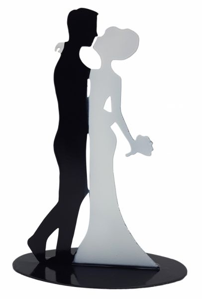Metallständer - Hochzeit/Wedding - Brautpaar - Schwarz/Weiß