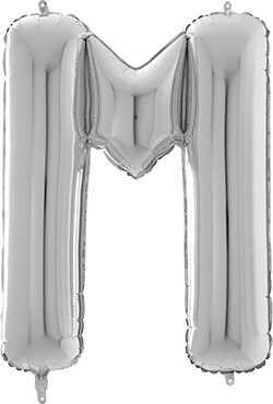 Folienballon - "M" - Silber - 66cm