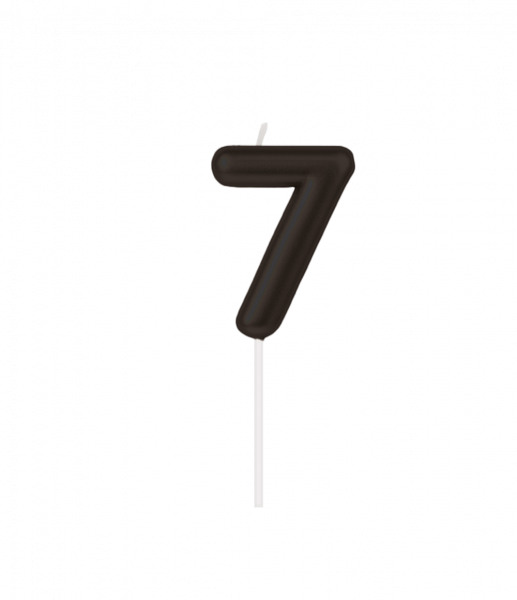 Kerze - Zahl - 7 - Schwarz - 6cm