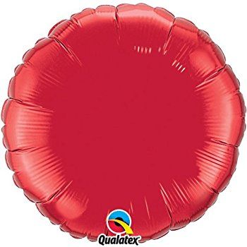 Folienballon - Rund - Rot - 46cm