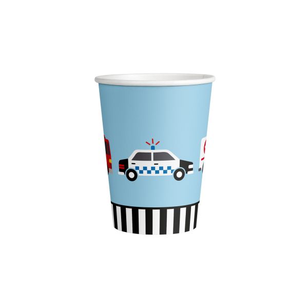 Becher - Papier - Auto Party - On the Road - 250ml - 8 Stück