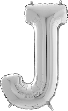 Folienballon - "J" - Silber - 66cm