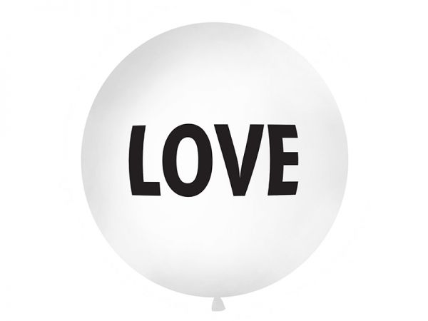Jumbo Latexballon - "LOVE" - weiß - 1m