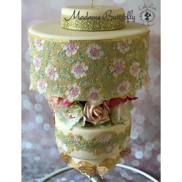 Cake Lace Silikonmatte für Essbare Tortenspitze "Madame Butterfly"