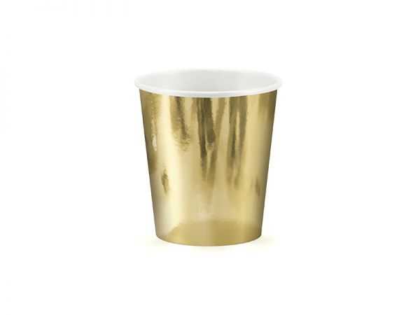 Becher - Papier - Gold metallisch - 220ml - 6 Stück