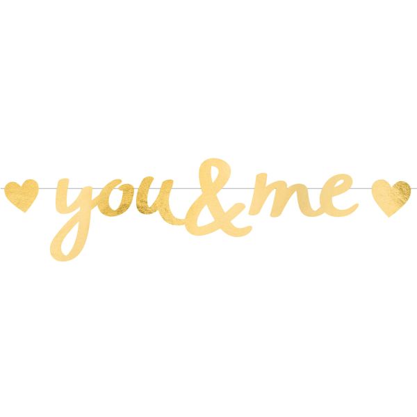 Banner/Girlande - Big Love - You & Me - Gold - 0.90m