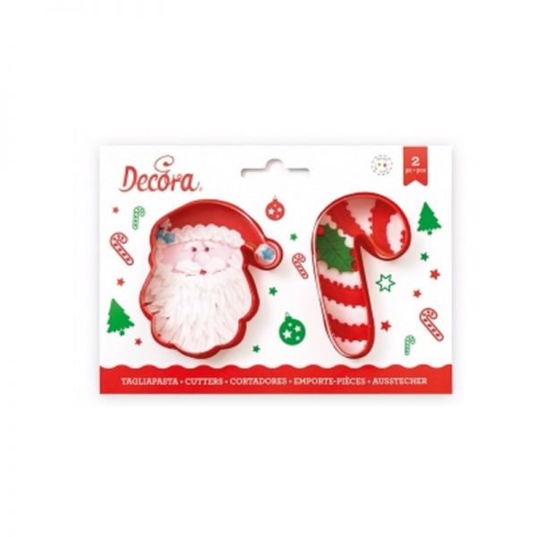 Ausstecher Set - Weihnachtsmann und Zuckerstange - 2 Stück