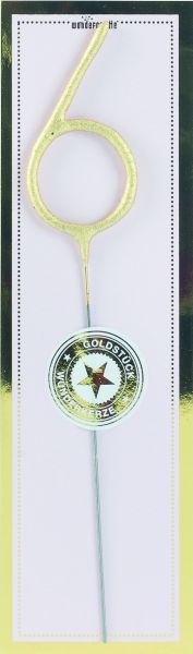 Wunderkerze - Goldstück - Zahl - 6