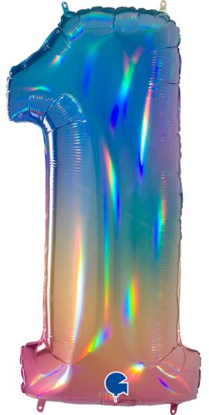 Folienballon - Zahl - 1 - Rainbow - 102cm