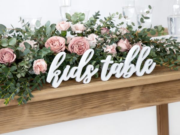 Tischdeko - Schriftzug - kids table - 38x10cm
