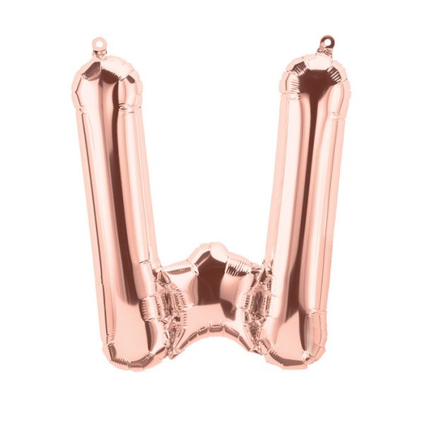 Folienballon - "W" - Rosegold - 41cm