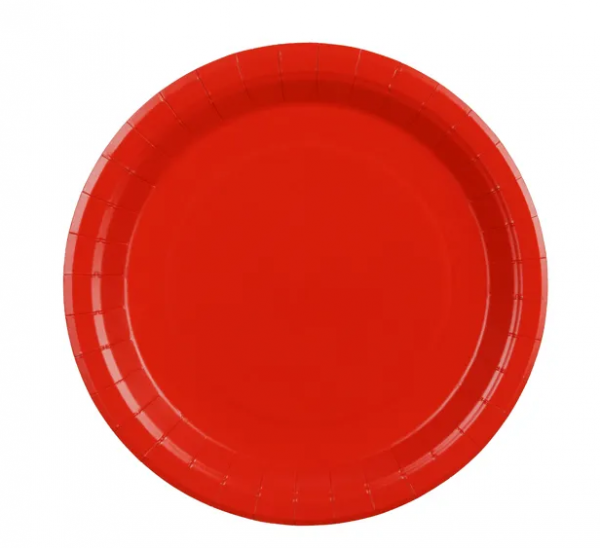 Teller - Papier - Rot - 23cm - 6 Stück