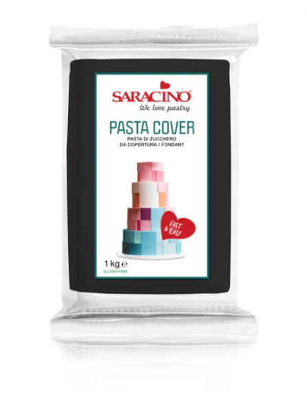 Saracino - Fondant - Pasta Cover - Schwarz - 1kg