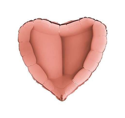 Folienballon - Herz - Rosegold - 56cm