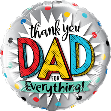 Folienballon - Vatertag - thank you Dad for Everything! - Rund - 46 cm