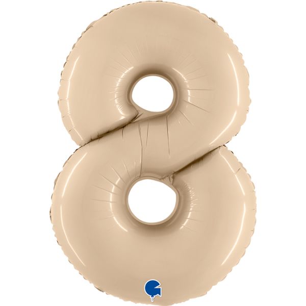 Folienballon - Zahl - 8 - Satin Creme - 102cm