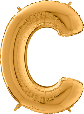 Folienballon - "C" - Gold - 66cm