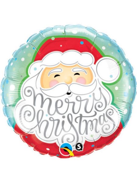 Folienballon - Weihnachten - Weihnachtsmann - Merry Christmas - Rund - 46cm