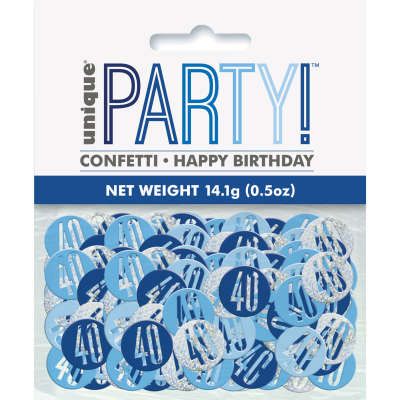 Konfetti - Streudeko - 40. Geburtstag - Blau Mix - 14.1g