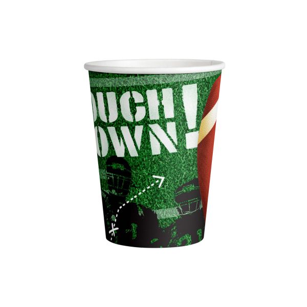 Becher - Papier - Football Touchdown - 250ml - 8 Stück