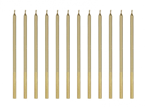 Kerzen - Gold - 14cm - 12 Stück