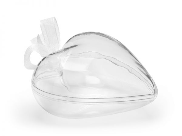 Gastgeschenkbox- Herz - transparent - 3 Stück - 6cm
