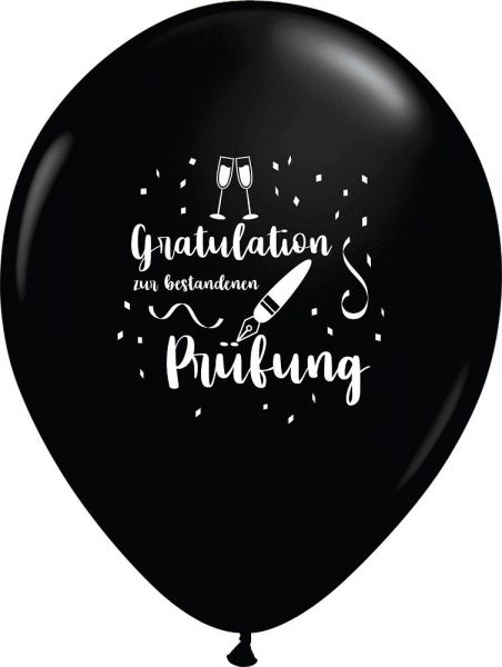 Profi Latexballon - Gratulation zur bestandenen Prüfung - 6 Stück - Ø28cm