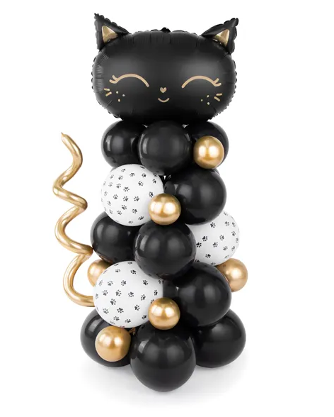 Ballongirlanden Set DIY - Halloween schwarze Katze - 83x140cm