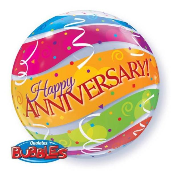 Bubble Ballon - Happy Anniversary - Jubiläum - 56cm