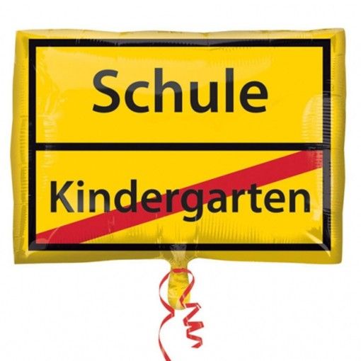 Folienballon - Einschulung/Schulanfang - Ortschild - Eckig - 40cm