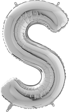Folienballon - "S" - Silber - 66cm
