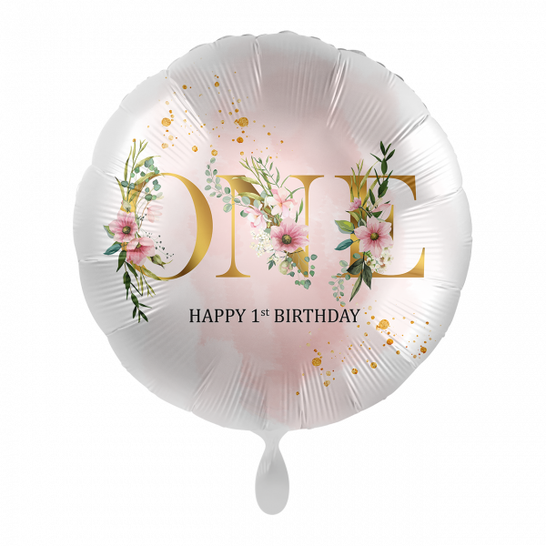 Folienballon-ONE Happy 1st Birthday-Ø 43cm
