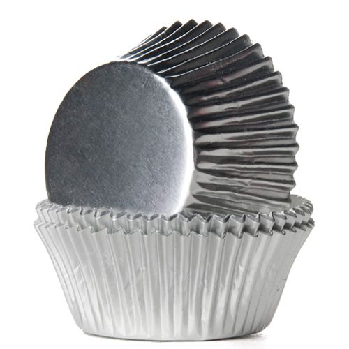 House of Marie - Cupcake/Muffin Förmchen - Silber Metallisch - 24 Stück