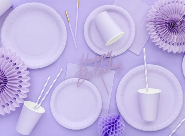 Teller - Papier - Lila/ Flieder - 21.9cm - 8 Stück