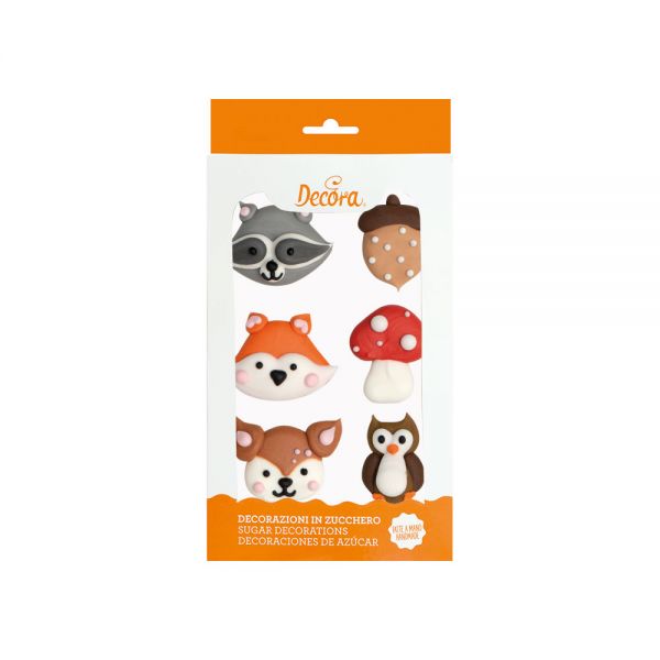 Zuckerdekoration - Waldtiere - 6 Stück