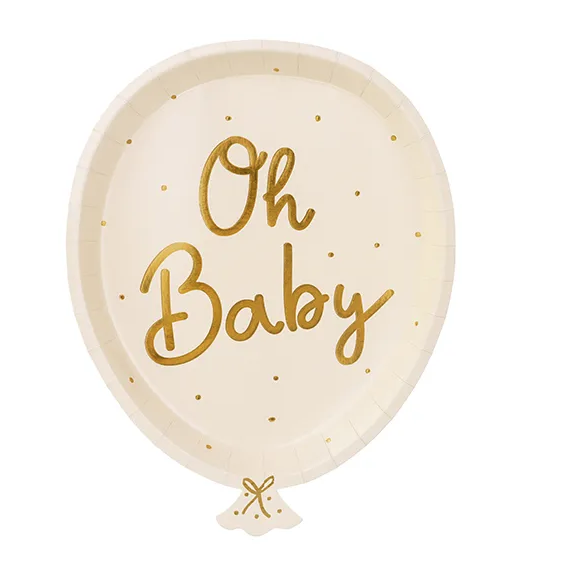 Teller - Papier - Oh Baby - 17.5x22cm - 6 Stück