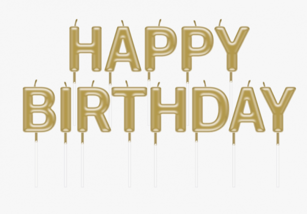 Kerzen - Happy Birthday - Gold - 2,5 cm