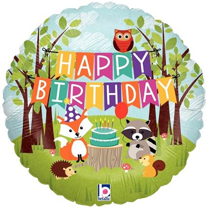 Folienballon- Waldtiere Happy Birthday - 46cm