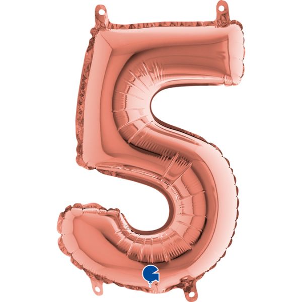 Folienballon - Zahl - 5 - Rosegold - 36cm