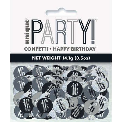 Konfetti - Streudeko - 16. Geburtstag - Schwarz Mix - 14.1g