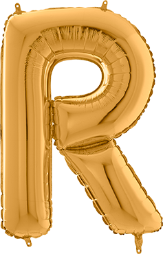 Folienballon - "R" - Gold - 66cm