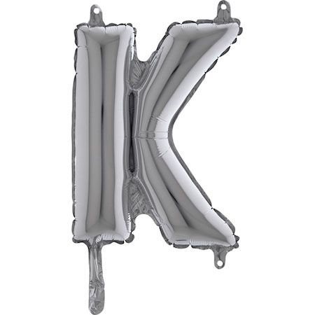 Folienballon - "K" - Silber - 36cm