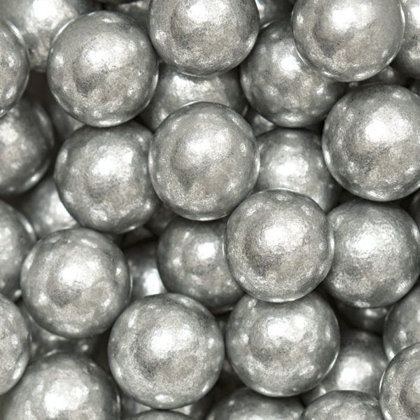 Zuckerperlen groß Metallic silber 100g Ø8mm